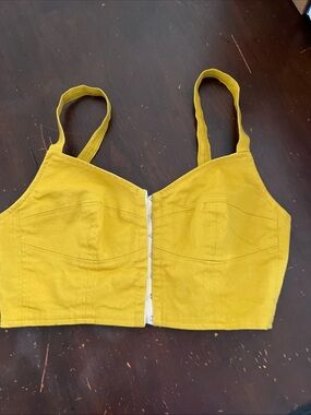 Isa Arfen  women’s Mustard Yellow Crop Bustier Top uk 8 us 4